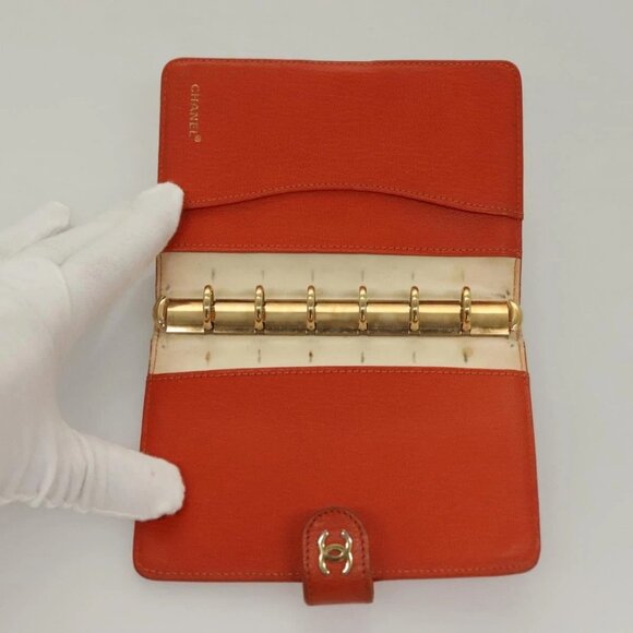 CHANEL Day Planner Cover Leather Orange CC Auth - Picture 10 of 16